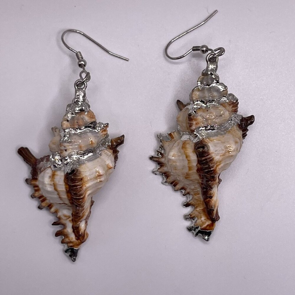 Natural Shell Dangle‎ boho chic Earrings  Detailing & Hook Closure